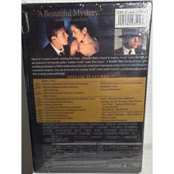 A Beautiful Mind DVD 2-Disc Awards Edition Russell Crowe Full Screen NEW - Picture 2 of 4